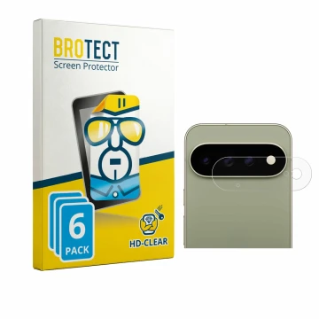 Vorderseite einer Produktverpackung mit dem Markenlogo BROTECT. Daneben ist das Gerät Google Pixel 11 Pro XL (NUR Kameraschutz