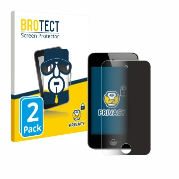 Vorderseite einer Produktverpackung mit dem Markenlogo BROTECT. Daneben ist das Gerät Apple iPod Touch (4. Gen.) mit dem zugeh