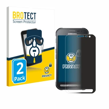 Vorderseite einer Produktverpackung mit dem Markenlogo BROTECT. Daneben ist das Gerät Samsung Galaxy XCover 3 mit dem zugehöri