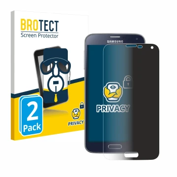 Vorderseite einer Produktverpackung mit dem Markenlogo BROTECT. Daneben ist das Gerät Samsung Galaxy S5 Neo mit dem zugehörige