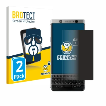Vorderseite einer Produktverpackung mit dem Markenlogo BROTECT. Daneben ist das Gerät BlackBerry Keyone mit dem zugehörigen Di