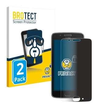 Vorderseite einer Produktverpackung mit dem Markenlogo BROTECT. Daneben ist das Gerät Motorola Moto G5 mit dem zugehörigen Dis