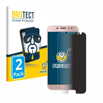 Vorderseite einer Produktverpackung mit dem Markenlogo BROTECT. Daneben ist das Gerät Samsung Galaxy J7 2017 mit dem zugehörig