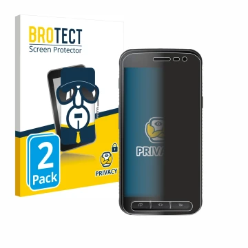 Vorderseite einer Produktverpackung mit dem Markenlogo BROTECT. Daneben ist das Gerät Samsung Galaxy XCover 4 mit dem zugehöri
