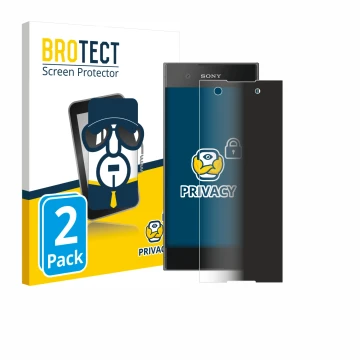 Vorderseite einer Produktverpackung mit dem Markenlogo BROTECT. Daneben ist das Gerät Sony Xperia XA1 mit dem zugehörigen Disp