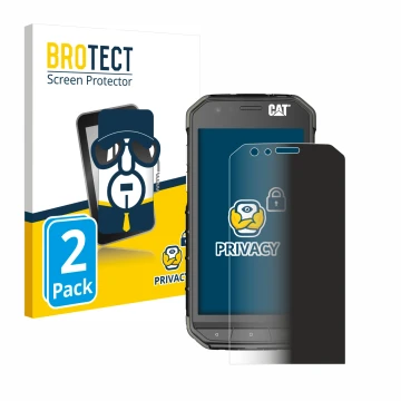 Vorderseite einer Produktverpackung mit dem Markenlogo BROTECT. Daneben ist das Gerät Caterpillar Cat S31 mit dem zugehörigen 