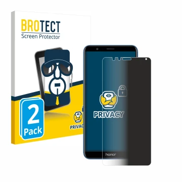 Vorderseite einer Produktverpackung mit dem Markenlogo BROTECT. Daneben ist das Gerät Honor 7X mit dem zugehörigen Displayschu