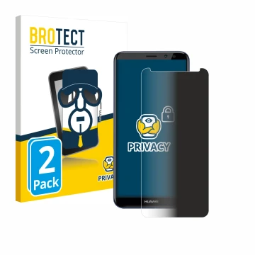 Vorderseite einer Produktverpackung mit dem Markenlogo BROTECT. Daneben ist das Gerät Huawei Nova 2i mit dem zugehörigen Displ