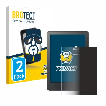 Vorderseite einer Produktverpackung mit dem Markenlogo BROTECT. Daneben ist das Gerät Kobo Clara HD (6