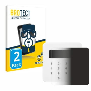 Vorderseite einer Produktverpackung mit dem Markenlogo BROTECT. Daneben ist das Gerät SumUp Air mit dem zugehörigen Displaysch