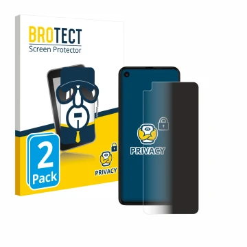 Vorderseite einer Produktverpackung mit dem Markenlogo BROTECT. Daneben ist das Gerät Motorola One Action mit dem zugehörigen 