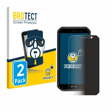 Vorderseite einer Produktverpackung mit dem Markenlogo BROTECT. Daneben ist das Gerät Ulefone Armor X7 mit dem zugehörigen Dis