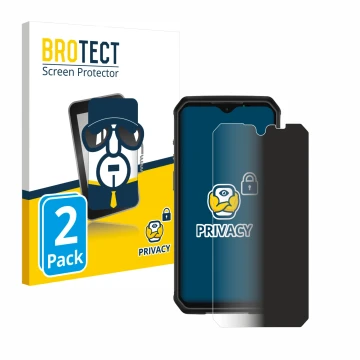 Vorderseite einer Produktverpackung mit dem Markenlogo BROTECT. Daneben ist das Gerät Ulefone Armor 9 mit dem zugehörigen Disp