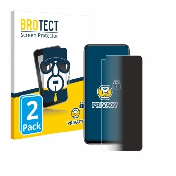 Vorderseite einer Produktverpackung mit dem Markenlogo BROTECT. Daneben ist das Gerät Xiaomi Mi 10T mit dem zugehörigen Displa