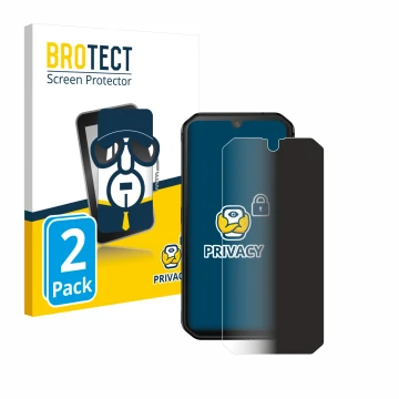 Vorderseite einer Produktverpackung mit dem Markenlogo BROTECT. Daneben ist das Gerät Blackview BV9900E mit dem zugehörigen Di