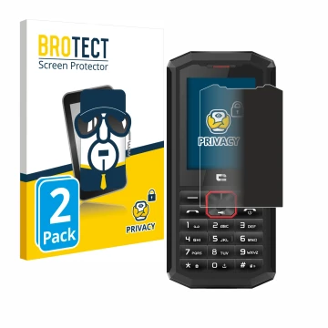 Vorderseite einer Produktverpackung mit dem Markenlogo BROTECT. Daneben ist das Gerät Crosscall Spider X5 mit dem zugehörigen 