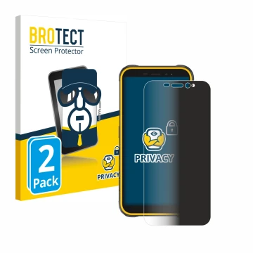 Vorderseite einer Produktverpackung mit dem Markenlogo BROTECT. Daneben ist das Gerät Ulefone Armor X8 mit dem zugehörigen Dis