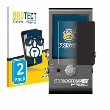 Vorderseite einer Produktverpackung mit dem Markenlogo BROTECT. Daneben ist das Gerät Peterson Strobostomp HD mit dem zugehöri