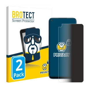 Vorderseite einer Produktverpackung mit dem Markenlogo BROTECT. Daneben ist das Gerät realme 7 5G mit dem zugehörigen Displays