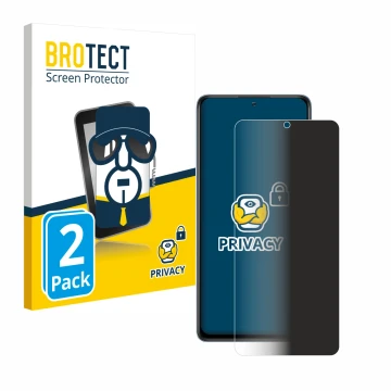 Vorderseite einer Produktverpackung mit dem Markenlogo BROTECT. Daneben ist das Gerät Xiaomi Redmi Note 10 Pro Max mit dem zug