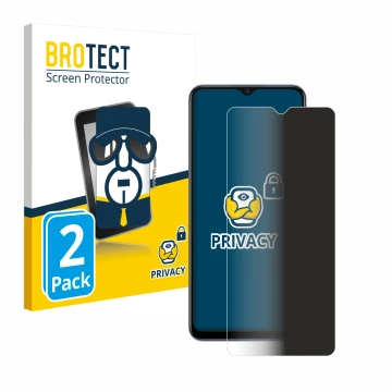 Vorderseite einer Produktverpackung mit dem Markenlogo BROTECT. Daneben ist das Gerät Vivo Y72 5G mit dem zugehörigen Displays