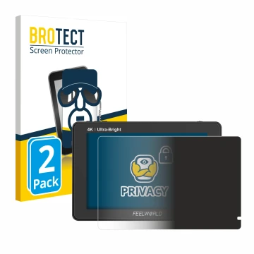 Vorderseite einer Produktverpackung mit dem Markenlogo BROTECT. Daneben ist das Gerät Feelworld LUT7 7