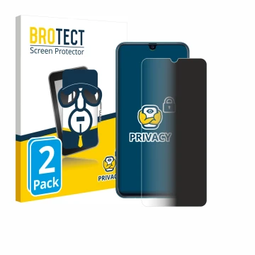 Vorderseite einer Produktverpackung mit dem Markenlogo BROTECT. Daneben ist das Gerät Samsung Galaxy M21 2021 mit dem zugehöri