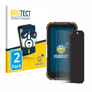 Vorderseite einer Produktverpackung mit dem Markenlogo BROTECT. Daneben ist das Gerät Doogee S35 mit dem zugehörigen Displaysc