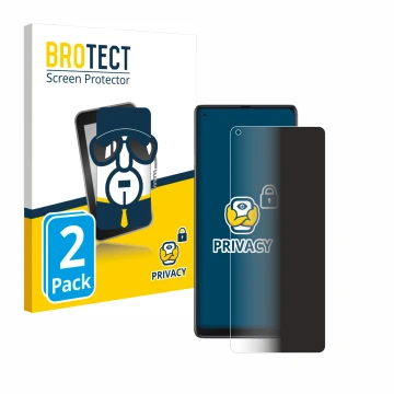 Vorderseite einer Produktverpackung mit dem Markenlogo BROTECT. Daneben ist das Gerät Cubot Max 3 mit dem zugehörigen Displays