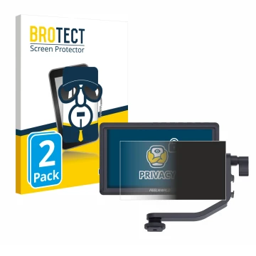Vorderseite einer Produktverpackung mit dem Markenlogo BROTECT. Daneben ist das Gerät Feelworld FW568 5.5