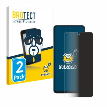Vorderseite einer Produktverpackung mit dem Markenlogo BROTECT. Daneben ist das Gerät Samsung Galaxy M52 5G mit dem zugehörige