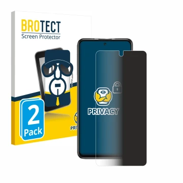 Vorderseite einer Produktverpackung mit dem Markenlogo BROTECT. Daneben ist das Gerät Xiaomi Poco M4 Pro 5G mit dem zugehörige