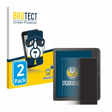 Vorderseite einer Produktverpackung mit dem Markenlogo BROTECT. Daneben ist das Gerät Tolino Vision 6 mit dem zugehörigen Disp