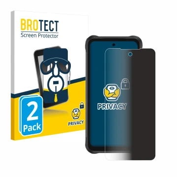 Vorderseite einer Produktverpackung mit dem Markenlogo BROTECT. Daneben ist das Gerät Umidigi Bison GT2 Pro 5G mit dem zugehör