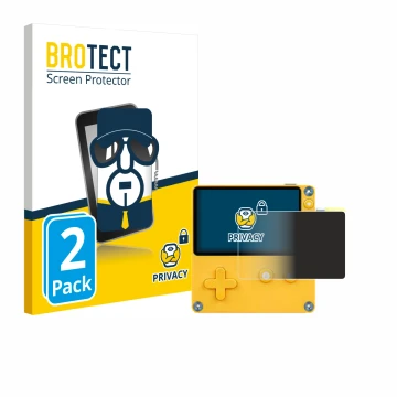 Vorderseite einer Produktverpackung mit dem Markenlogo BROTECT. Daneben ist das Gerät Panic Playdate mit dem zugehörigen Displ