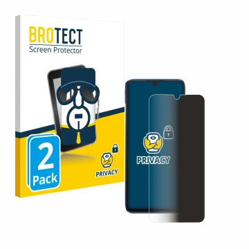 Vorderseite einer Produktverpackung mit dem Markenlogo BROTECT. Daneben ist das Gerät Xiaomi Redmi 10C mit dem zugehörigen Dis