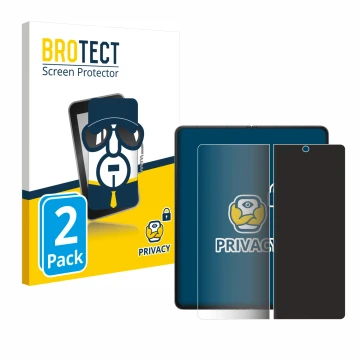 Vorderseite einer Produktverpackung mit dem Markenlogo BROTECT. Daneben ist das Gerät Samsung Galaxy Z Fold 4 (Inneres Display