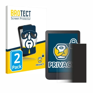 Vorderseite einer Produktverpackung mit dem Markenlogo BROTECT. Daneben ist das Gerät Kobo Clara 2E mit dem zugehörigen Displa