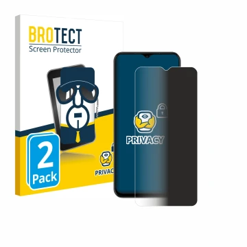 Vorderseite einer Produktverpackung mit dem Markenlogo BROTECT. Daneben ist das Gerät Ulefone Note 14 mit dem zugehörigen Disp