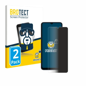 Vorderseite einer Produktverpackung mit dem Markenlogo BROTECT. Daneben ist das Gerät Xiaomi Redmi 12C mit dem zugehörigen Dis
