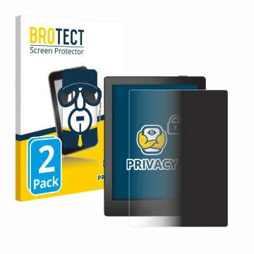 Vorderseite einer Produktverpackung mit dem Markenlogo BROTECT. Daneben ist das Gerät Boox Poke 5 mit dem zugehörigen Displays