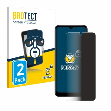 Vorderseite einer Produktverpackung mit dem Markenlogo BROTECT. Daneben ist das Gerät ZTE Blade V50 Design 5G mit dem zugehöri