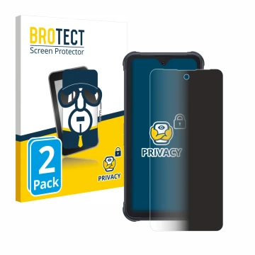 Vorderseite einer Produktverpackung mit dem Markenlogo BROTECT. Daneben ist das Gerät Cubot King Kong Power mit dem zugehörige