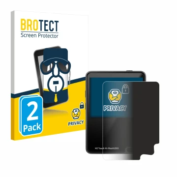 Vorderseite einer Produktverpackung mit dem Markenlogo BROTECT. Daneben ist das Gerät HifiWalker H2 touch mit dem zugehörigen 