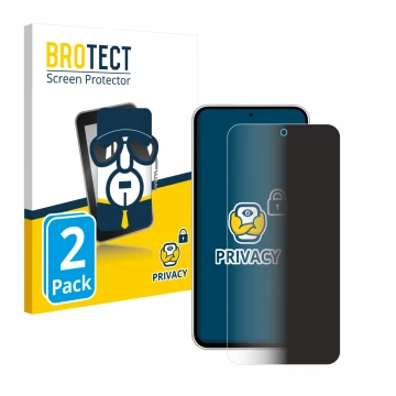 Vorderseite einer Produktverpackung mit dem Markenlogo BROTECT. Daneben ist das Gerät Samsung Galaxy S23 FE mit dem zugehörige
