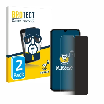Vorderseite einer Produktverpackung mit dem Markenlogo BROTECT. Daneben ist das Gerät Samsung Galaxy A34 5G Enterprise Edition