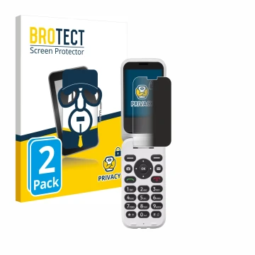 Vorderseite einer Produktverpackung mit dem Markenlogo BROTECT. Daneben ist das Gerät Doro 6820 mit dem zugehörigen Displaysch