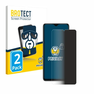 Vorderseite einer Produktverpackung mit dem Markenlogo BROTECT. Daneben ist das Gerät ZTE Blade A73 mit dem zugehörigen Displa