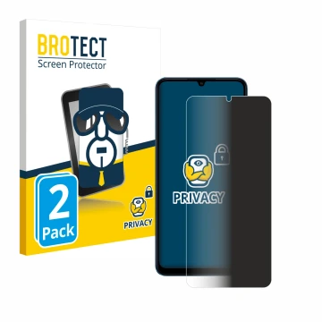 Vorderseite einer Produktverpackung mit dem Markenlogo BROTECT. Daneben ist das Gerät Xiaomi Redmi 13C 5G mit dem zugehörigen 