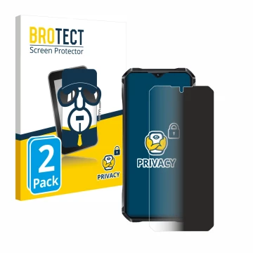 Vorderseite einer Produktverpackung mit dem Markenlogo BROTECT. Daneben ist das Gerät Oukitel WP33 Pro mit dem zugehörigen Dis